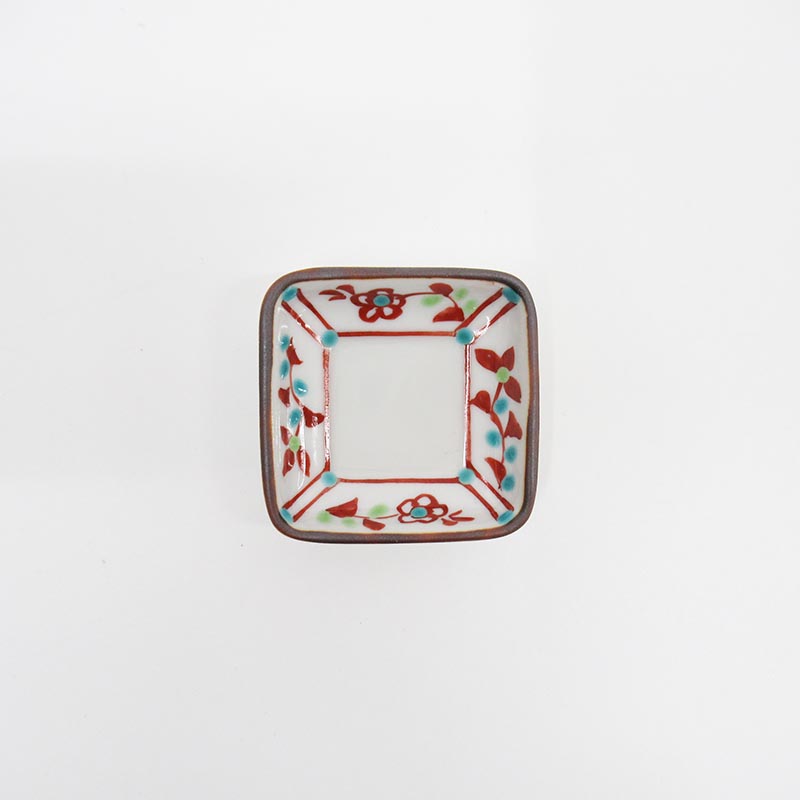 安東眉石窯  角豆皿 小花文